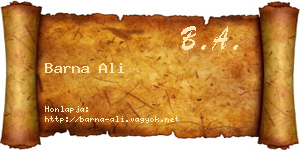 Barna Ali névjegykártya